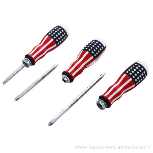 U.S. flag handle multipurpose screwdriver